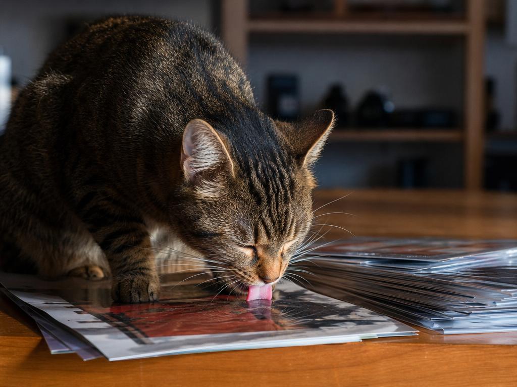 Proč kočky milují olizování fotografických papírů nebo igelitových obalů od časopisů